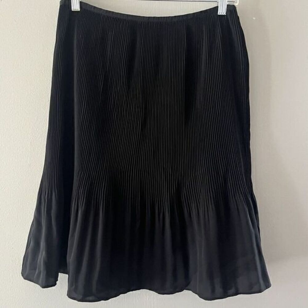 Lafayette 148 8 Benita Black Skirt Tight Pleated Knee‎ Length S Line Flowy $348